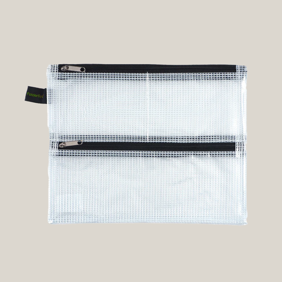 6 Bustine Con Cerniera In Plastica Retata Per Documenti – Formato A5, Multicolore
